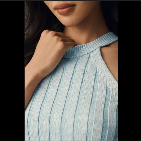 Brand New Pilcro Halter Ribbed Knit Sweater Tank - Picture 4 of 8